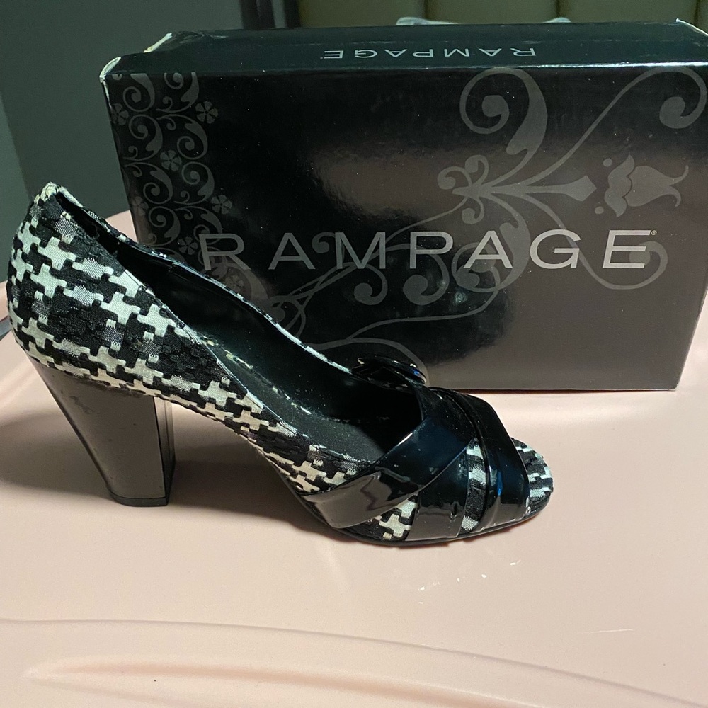 Rampage black and white heels